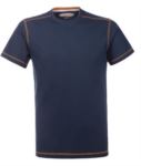 T-Shirt da lavoro girocollo, con cuciture di colore a contrasto, colore azzurro royal ROHH162.BL