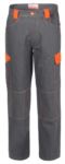 Pantaloni da lavoro multitasche bicolore in cotone irrestringibile, dettagli e cuciture a contrasto. Colore Grigio e arancio ROA00225.GRA