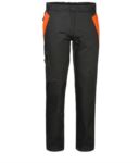 Pantaloni multitasche bicolore nero/arancio ROA00129.NEA