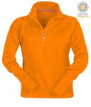 Felpa da donna a zip corta colore arancione personalizzabile PAMIAMI+LADY.AR