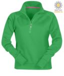 felpa da lavoro verde da donna con zip corta personalizzabile con logo PAMIAMI+LADY.JEG