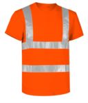T-shirt alta visibilità con bande riflettenti, certificata EN 20471, colore arancione PAAVENUE.AR