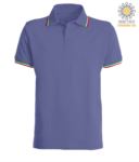Polo manica corta con profilo tricolore sul colletto e fondo manica, in cotone. Colore azzurro royal JR988439.LV