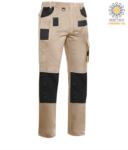 Pantaloni multitasche con dettagli e cuciture in contrasto, elasticizzato, colore grigio scuro JR991272.BE
