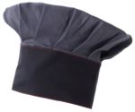 Cappello da cuoco, doppia fascia di tessuto, parte superiore inserita e cucita a pieghette, colore grigio blu ROMT0801.BL