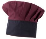 Cappello da cuoco, doppia fascia di tessuto, parte superiore inserita e cucita a pieghette, colore grigio blu ROMT0801.BO