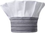 Cappello da cuoco, doppia fascia di tessuto con parte superiore inserita e cucita a pieghette, colore bianco galles ROMT0501.RGN