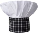 Cappello da cuoco, doppia fascia di tessuto con parte superiore inserita e cucita a pieghette, colore bianco galles ROMT0501.BNB