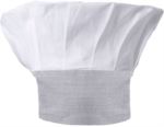 Cappello da cuoco, doppia fascia di tessuto con parte superiore inserita e cucita a pieghette, colore bianco galles ROMT0501.BG