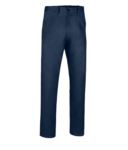 Pantalone classico da lavoro con tessuto elastico, quattro tasche con chiusura a zip e bottone, colore blu navy VAMARTIN.BLU