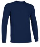 T-Shirt a manica lunga ignifuga e antistatica, girocollo e polsini elasticizzati, colore Blu Navy. Certificata EN 1149-5, EN 11612: 2009 PPIGN95545.BLU