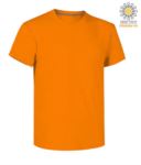 T-shirt girocollo a maniche corte uomo da lavoro in cotone, colore arancione PASUNSET.AR
