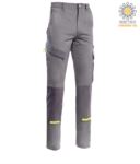 Pantaloni multitasche bicolore, possibilità di inserimento ginocchiera, dettagli in contrasto. Colore grigio PPPWF02536.GR