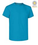 T-shirt girocollo a maniche corte uomo da lavoro in cotone, colore blu royal PASUNSET.AZC