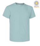 T-shirt girocollo a maniche corte uomo da lavoro in cotone, colore Aquamarine PASUNSET.AQM