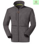 Pile zip lunga con tessuto Knitted fleece, con una tasca sul petto chiusa con zip, cerniera in contrasto. Colore: Grigio Chiaro JR991791.GR