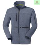 Pile zip lunga con tessuto Knitted fleece, con una tasca sul petto chiusa con zip, cerniera in contrasto. Colore: Azzurro Chiaro JR991792.AZZ