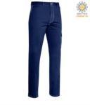 Pantalone da lavoro multitasche con cuciture a contrasto. Colore blu PPBGL02110.BL