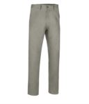 Pantalone classico da lavoro con tessuto elastico, quattro tasche con chiusura a zip e bottone, colore beige VAMARTIN.BE