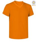 T-shirt maniche corte scollo a V, colore arancione PAV-NECK.AR