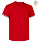 T-shirt a manica corta, con lo scollo a V, tricolore italiano sul fondo manica, colore grigio melange JR989974.RO