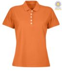 Polo donna manica corta in jersey, colore arancione JR991501.AR