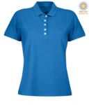 Polo donna manica corta in jersey, colore azzurro royal JR991502.AZZ