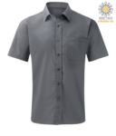 camicia da uomo a manica corta Poliestere e cotone colore silver X-K551.SI