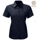 Camicia da donna a manica corta colore grigio scuro Poliestere e cotone X-K548.BL