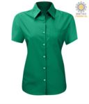 Camicia da lavoro modello da donna manica corta colore verde X-K548.VE