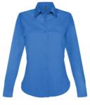 Camicia da donna per divisa elegante colore azzurro a maniche lunghe X-K549.AZC