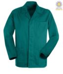giacca da lavoro colore kaki in cotone Massaua sanforizzato e bottoni coperti PPSTC03101.VE