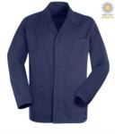 Giacca da lavoro colore blu in fustagno con bottoni coperti PPFUS03101.BL