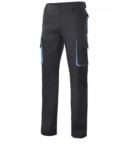Pantalone bicolore multitasche da lavoro, profili di colore in contrasto sulle tasche, chiusura con zip e bottone VE103004.NEC