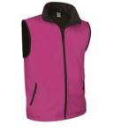 gilet in softshell a zip lunga in poliammide ed Elastane e fodera in micropile. Colore rosso. VATUNDRA.FUX