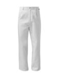Pantalone alimentare, modello classico, chiusura con bottone a pressione, colore bianco, certificato CE SI12PA0046.BI