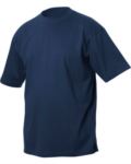 T-shirt girocollo, maniche corte, collo in costina con Elastane, colore arancione X-F61082.BLU