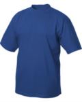 T-shirt girocollo, maniche corte, collo in costina con Elastane, colore blu navy X-F61082.AZ