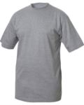 T-shirt girocollo, maniche corte, collo in costina con Elastane, colore blu navy X-F61082.GRM