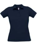 Polo donna manica corta, due bottoni in tinta, colore Real Turquoise X-CPW455.NAVY