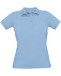 Polo donna manica corta, due bottoni in tinta, colore Real Turquoise X-CPW455.SKYBLUE