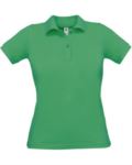 Polo donna manica corta, due bottoni in tinta, colore verde real X-CPW455.KELLYGREEN